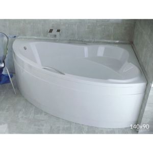 Baignoire Bain d'angle 140x90 Droite + poign&eacute;e, Siphon de bain et pieds (support) - Set 4en1 - Fabriqu&eacute; en UE - BADLAND ADA