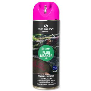 Soppec Traceur fluo, traceur aérosol forestier rouge cerise fluo