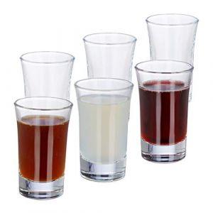 Relaxdays Verres à liqueur, lot de 6, Verres à shots, 4 cl, Verres à digestif, expresso, schnaps, shooters, transparent