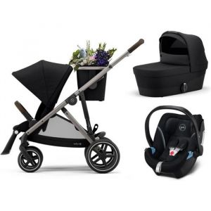 Image de Poussette trio model Gazelle S Taupe ATON5 Nacelle Gazelle S Deep Noir