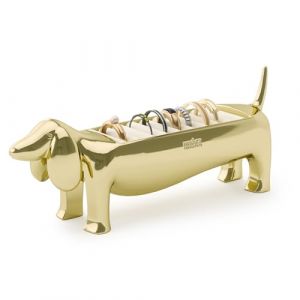 Umbra Dachsie Support de bague – Cadeau pour les amateurs de teckels et doxie – Rangement de bijoux, laiton