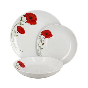 Novastyl Service de table 36 pièces en porcelaine blanche