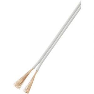 Conrad Components Fil de câblage 93030c536 2 x 1 mm² blanc 50 m