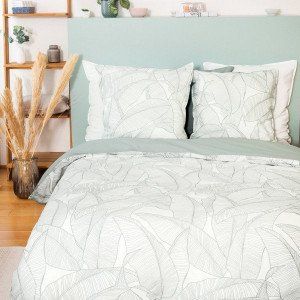 Housse de couette 240x260 + 2 taies d'oreiller 63x63 Lin Métis Lavé Pampelune