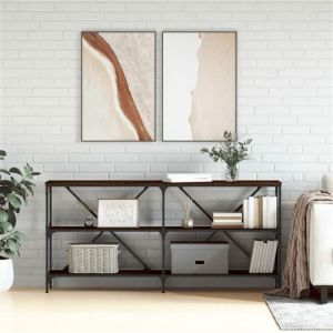 VidaXL Table console chêne marron 160x30x75cm bois d'ingénierie et fer