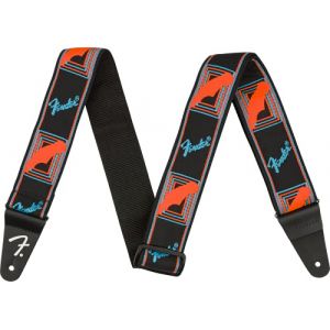 Fender &raquo;NEON MONOGRAMMED STRAP&laquo; Sangle pour guitare en polyester - Largeur: 5cm - Couleur: Blue/Orange