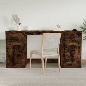 VidaXL Bureau avec armoire chêne fumé bois d'ingénierie Chêne fumé