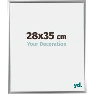 Yd. - Your Decoration - 28x35 cm - Cadres Photos en Plastique Avec Verre acrylique - Anti-Reflet - Excellente Qualité - Argent - Cadre Decoration