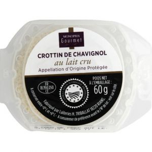 Monoprix gourmet Crottin de Chavignol, fromage au lait cru, AOC - La bo&icirc;te de 60g