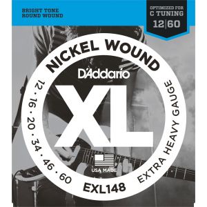 D'Addario Cordes en nickel pour guitare électrique EXL148, Extra Heavy, 12-60