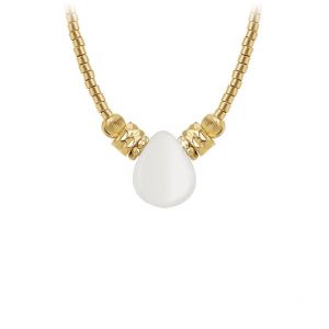 Collier Femme So Charm - B4179-BLANC - Collier Mode Doré