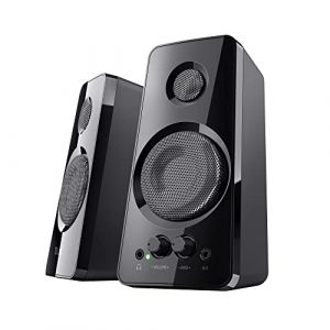Trust Tytan Enceinte PC 2.0 pour Ordinateur, 36 Watt, Jack 3.5 mm, Alimentation USB, Speaker avec Connexion Line-in pour Tablette, T&eacute;l&eacute;phone, PC, Laptop - Noir