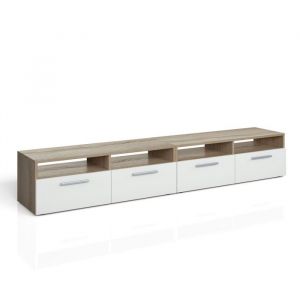 Buffet bas „Diego“ Chêne clair/Blanc lot de 2 Vicco