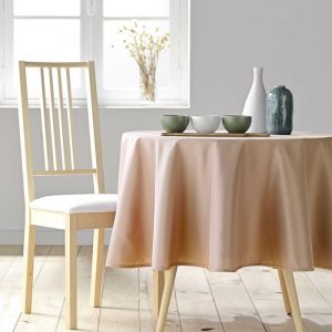 Douceur d'Int&eacute;rieur, Nappe Ronde (&Oslash; 180 cm) Essentiel Blush, Polyester Uni
