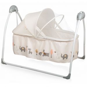 Image de Baninni Berceau à Balançoire Gondola Beige Lit pour Bébés Lit pour Enfants