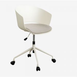 Chaise de bureau Morgana avec roulettes SKLUM Blanc Gardenia 82 - 90,5 cm