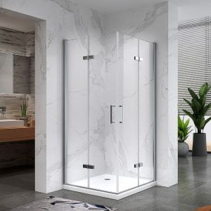 ATÉA Cabine de douche pliante 110x110 H190 cm transparent verre 6 mm - SANIVERRE