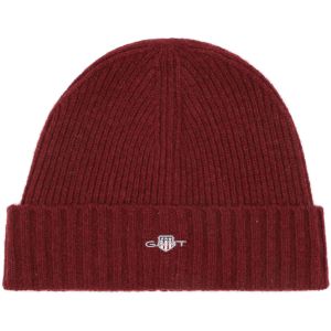 Gant (marque) Bonnet Knitted Laine Bordeaux Rouge