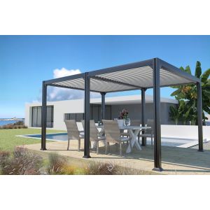 Couleurs du monde Pergola bioclimatique autoportante Newport - Aluminium - 3x4m