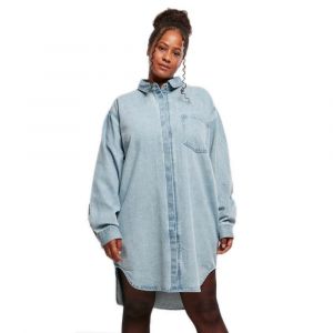 Urban classics Robe Courte Manche Longue Oversized M Tinted Light Blue Washed