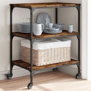 VidaXL Chariot de cuisine chêne fumé 60x41x76 cm bois d ingénierie