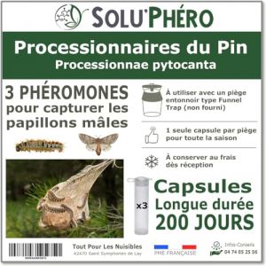 Tout Pour Les Nuisibles - SoluPhero 3 ph&eacute;romones longue dur&eacute;e processionnaire du pin