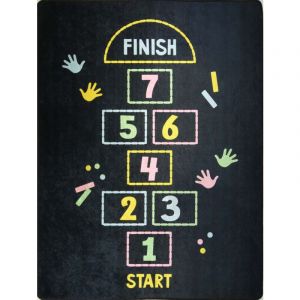 Tapis polyester noir 80 x 150 cm