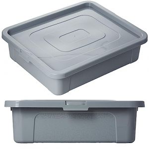 Boîte De Rangement EDANTI Plastique Gris 10L Avec Couvercle 40x33x10 Cm
