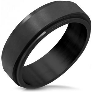 Zense Bague tournante pour homme de couleur noire mate ZR0157