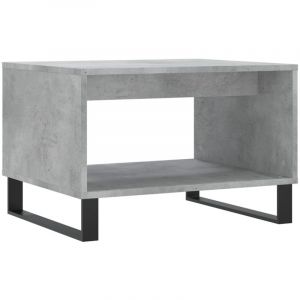 VidaXL Table basse gris b&eacute;ton 60x50x40 cm bois d'ing&eacute;nierie