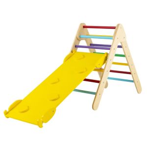 Coast Climbing Triangle with Slope - Cadre d'escalade en bois pour les tout-petits - Multicolore - 86,5 x 48 x 73,5 cm