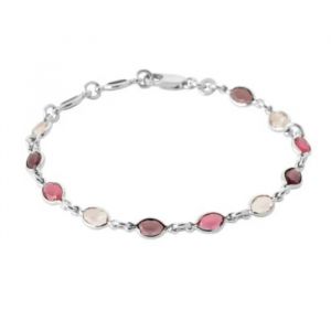 Bracelet - Bijouxia - D&eacute;grad&eacute; Rose Violet - Argent 925/000 - Cristaux Swarovski - Longueur 18 Cm