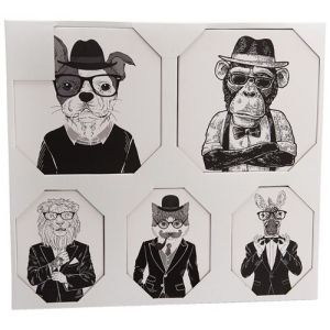 Image de Amadeus Set de 5 toiles canvas Animaux dresscode