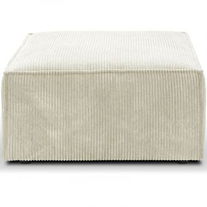 Pouf en velours côtelé beige - Livia