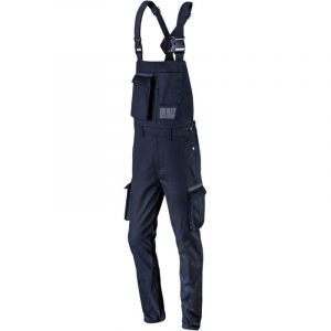 NEO TOOLS Salopette de travail pour homme - 60% coton, 37% polyester, 3% élasthanne - 255 g/m² - Taille XS à 3XL - Poches multifonctions, taille élastique et bretelles renfort