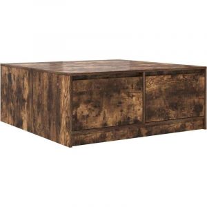 VidaXL Table basse avec tiroirs chêne fumé 100x100x40 cm