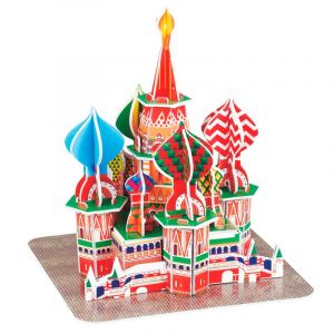 Dam Puzzle 3d en carton de la cathedrale saint-basile situee a moscou. 39 pieces.