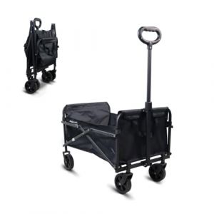 Image de Mobiclinic, Chariot de Transport Pliable, pour la Plage et Le Jardin, Duna Basic, Poign&eacute;e r&eacute;glable, Roues Tout-Terrain 360&ordm;, Supporte 80 kg, 80x46x36 cm, Imperm&eacute;able, 60L, Acier, PVC, Noir