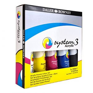 Daler Rowney System3 - Set peinture acrylique 5 tubes 150ml - Couleurs primaires
