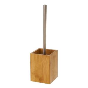 Wadiga Brosse WC en bambou base carrée 10x10x36.5cm