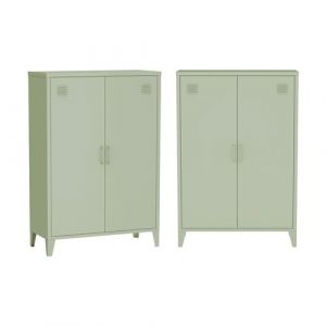 Lot de 2 commodes/armoires métal 2 portes Soho vert L 75 x P 33 x H 110 cm