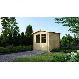 Abri de jardin en bois - 6,25m2 - 2,50x2,50m - Ep. 28mm - Couleur: naturel