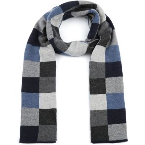 Profuomo Écharpe Laine Marine A Carreaux Multicoloré Marron Gris