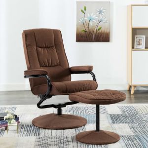 Image de VidaXL Fauteuil inclinable avec repose-pied Marron Tissu