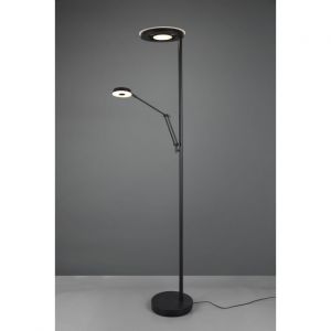 Trio Lampadaire indirect LED Barrie, liseuse, noir mat