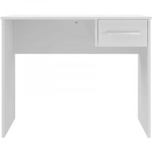 Pegane Bureau en melamine coloris blanc - Longueur 90 x profondeur 50 x Hauteur 75 cm -