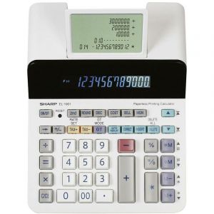 Image de Sharp EL-1901 Calculatrice de bureau gris, blanc Ecran: 12 à pile(s), sur secteur (l x H x P) 192 x 254 x 66 mm