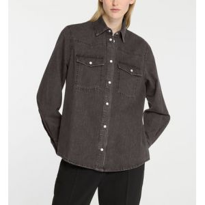 Galeries Lafayette Chemise Colorado droite denim bio stretch Gris - Couleur Gris - Taille XXL