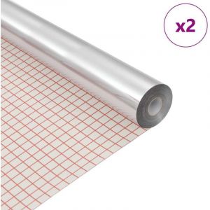 vidaXL Film Miroir Auto-adh&eacute;sif 90 x 100 cm 2 pcs Argent&eacute; PET