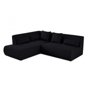 Onyx - canapé modulable d'angle gauche - 5 places - en tissu mailles 3D - Noir